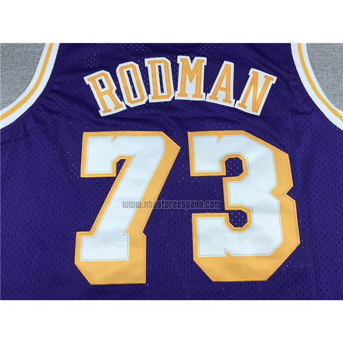 Camiseta Los Angeles Lakers Dennis Rodman NO 73 Mitchell & Ness 1998-99 Violeta